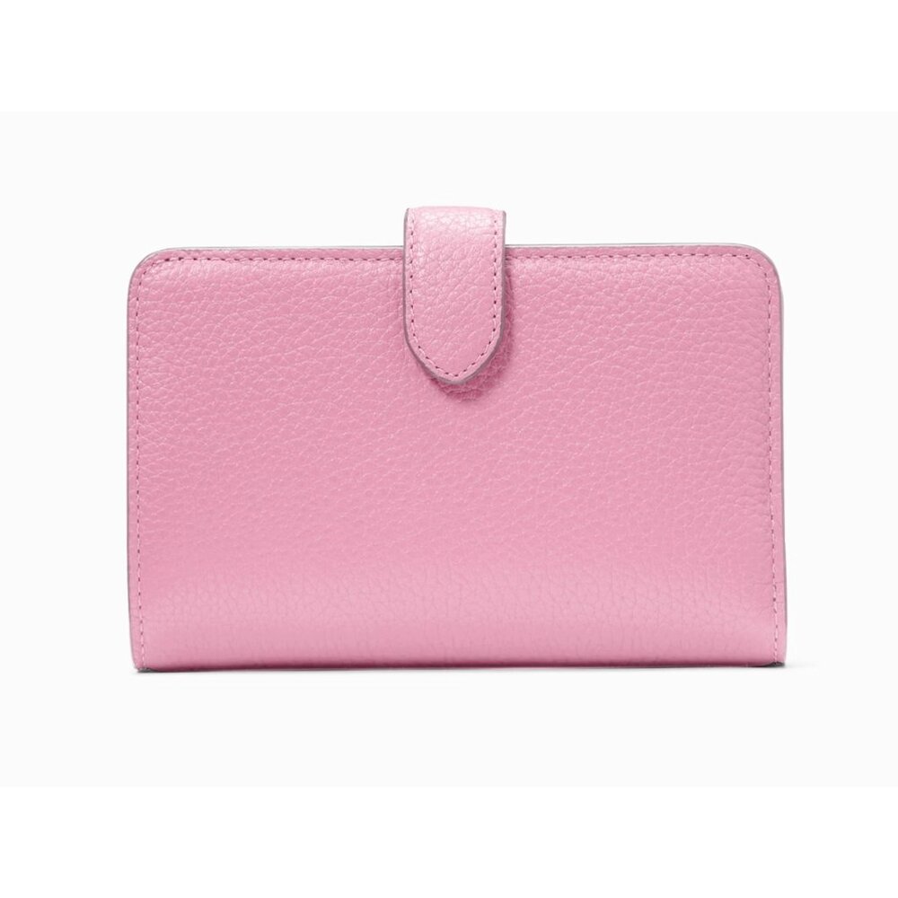 New Kate Spade Lena Medium Compact Bifold Wallet Pebble Leather Mandavilla - Picture 3 of 3